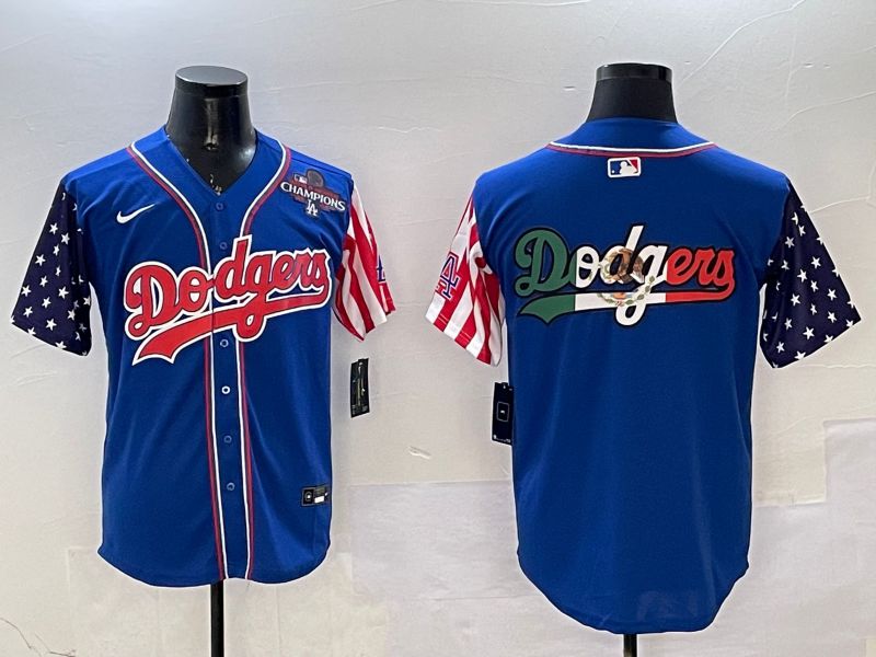 Men Los Angeles Dodgers Blank Blue a generation of national flags Joint name 2025 Nike MLB Jersey style 8->los angeles dodgers->MLB Jersey